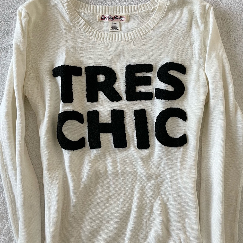 Nordstrom Tres Chic White Sweater, Small